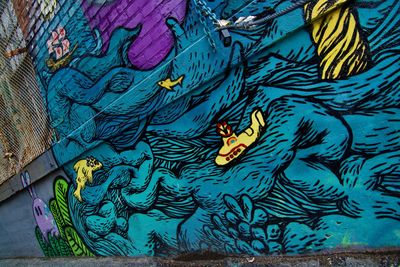 Full frame shot of graffiti on sea