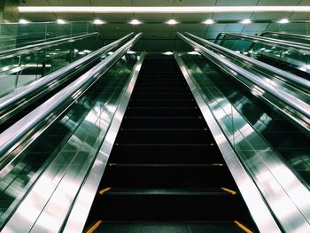 Low angle view of escalator