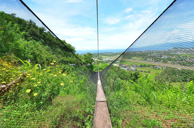 Scenic view of land against sky