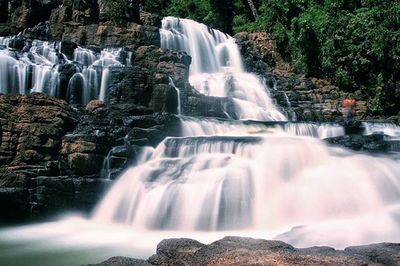 Scenic view of waterfall