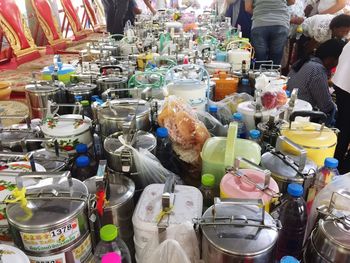 Panoramic view of plastic arranged in kitchen