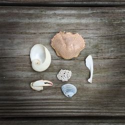 High angle view of heart shape on table