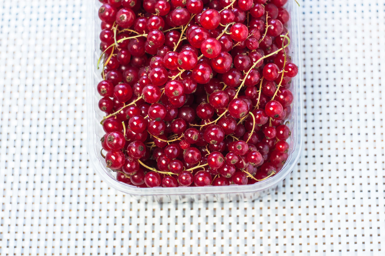 HIGH ANGLE VIEW OF CHERRIES IN BOWL