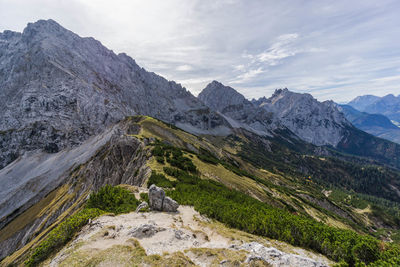 Scenic view of mountains against sky