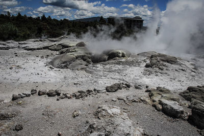 Scenic view of waterfall