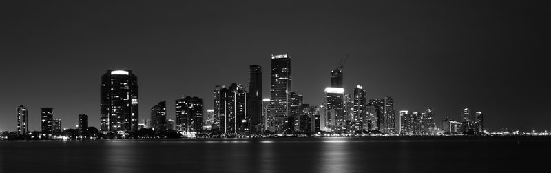 Illuminated city at night