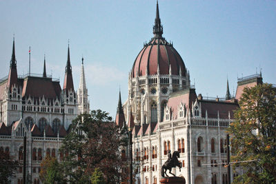 High section of built structures against clear sky