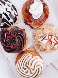 High angle view of dessert in plate on table