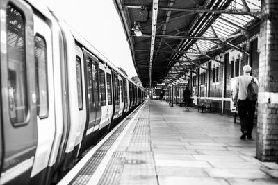 Train at railroad station