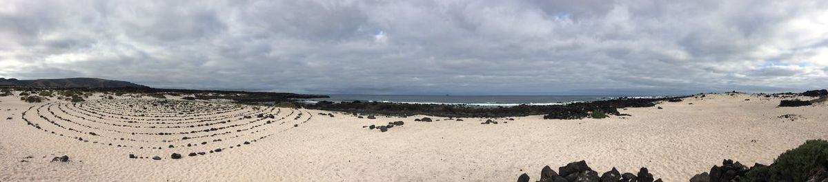Panoramic shot of sea against cloudy sky