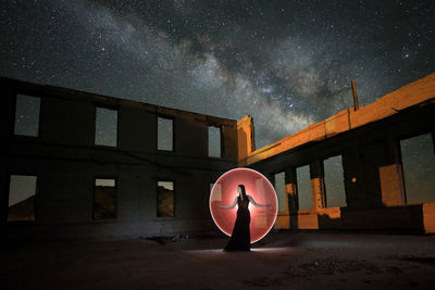 Digital composite image of building against sky