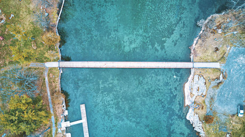 High angle view of swimming pool