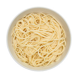 High angle view of noodles in bowl