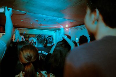 Rear view of people at music concert