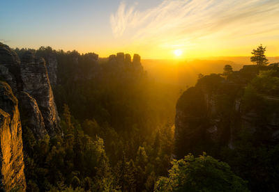 Scenic view of landscape against sky during sunset