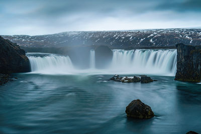 Scenic view of waterfall