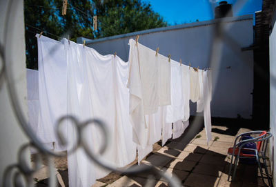 Clothes drying on clothesline