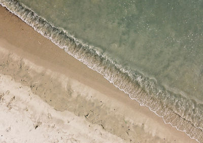 High angle view of surf on beach