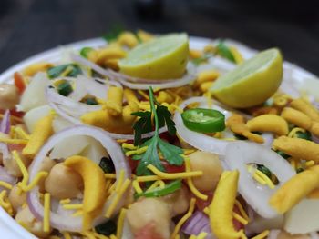 Close-up of meal served in plate