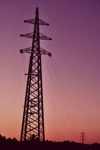 Electricity pylon against clear sky