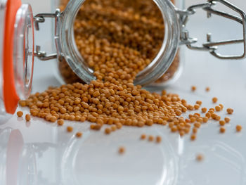 Close-up of breakfast on table