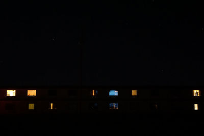 View of illuminated built structure