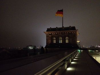 Illuminated built structure at night