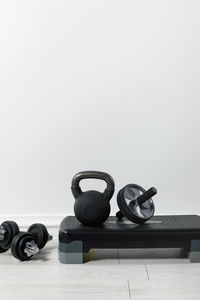 Close-up of equipment on white background