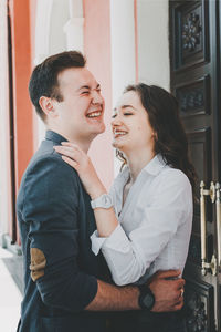 Young couple kissing