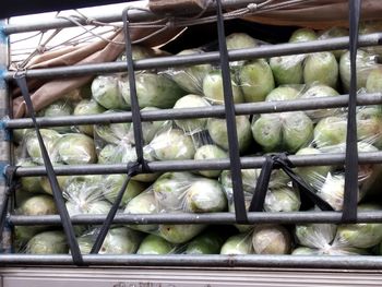 High angle view of food for sale at market stall