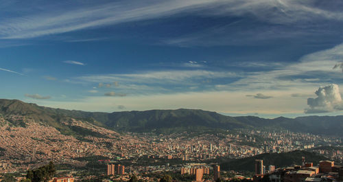 High angle view of townscape against sky