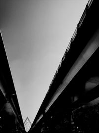 Low angle view of bridge against clear sky