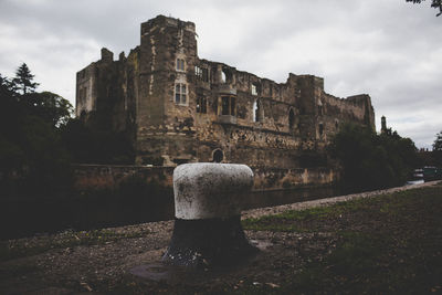 Low angle view of old building against sky