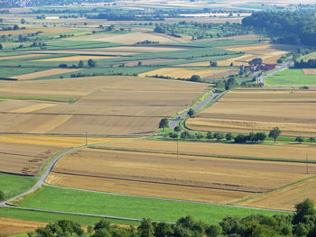 High angle view of agricultural field