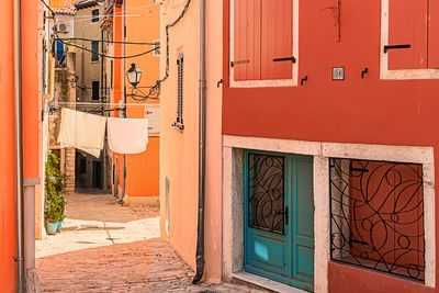 A typical house front in the small medieval town rovinj, in croatia
