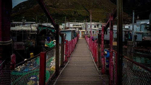 View of pier on footbridge