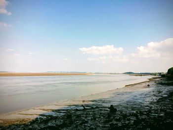 Scenic view of beach against sky