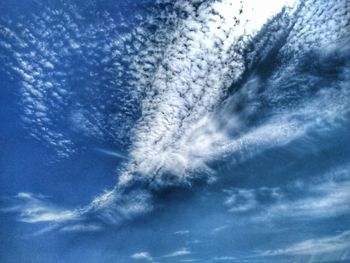 Low angle view of vapor trail in sky