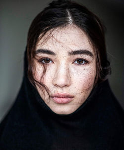 Close-up portrait of a beautiful young woman