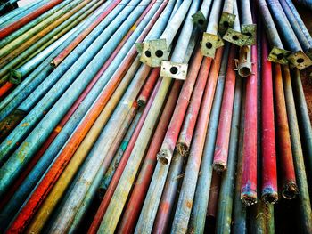 Stack of multi colored market stall