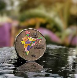 Close-up of text on metal