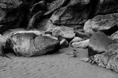 Rock formation on beach