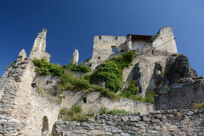 Low angle view of old building against sky