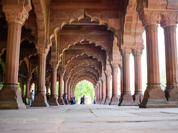 Architectural details of lal qila -red fort situated in old delhi, india, view inside delhi red fort