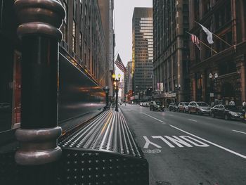 Road passing through city