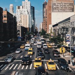 High angle view of traffic on city street