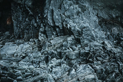 Full frame shot of frozen rock