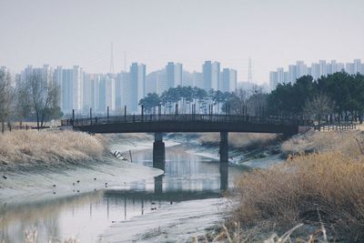 Bridge over river in city