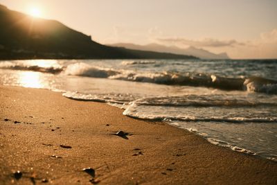 Warm sunset on the beach