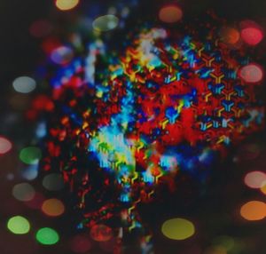 Defocused image of colorful lights at night